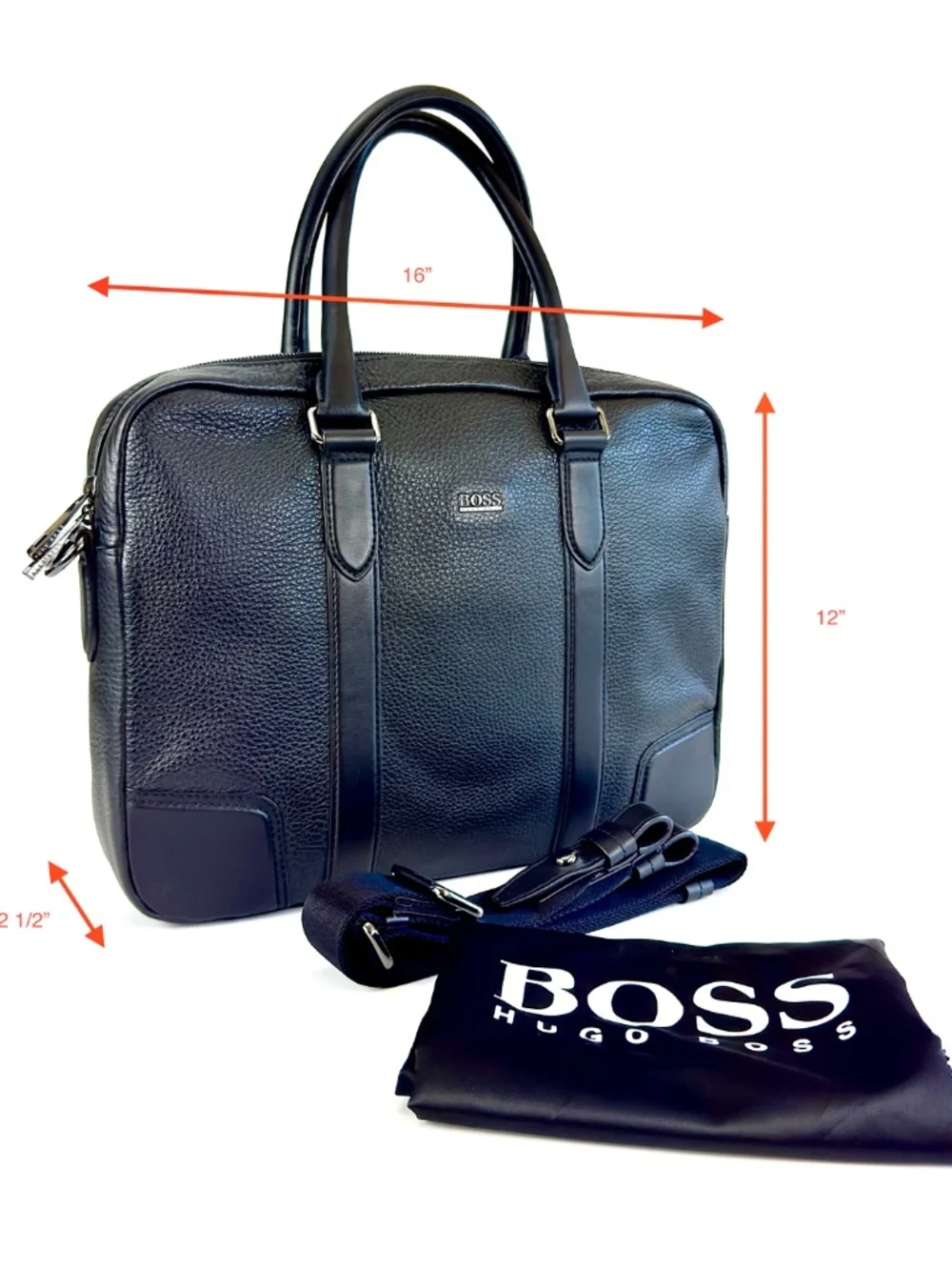 HUGO BOSS Morval Men's business Leather briefcase/Messenger bag #50261682